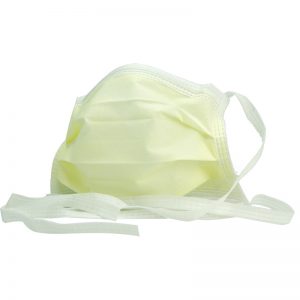 Disposable face mask tie on