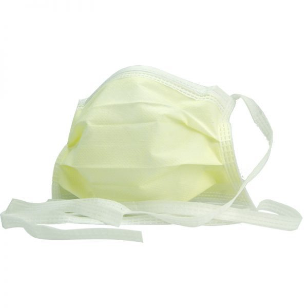 Disposable face mask tie on